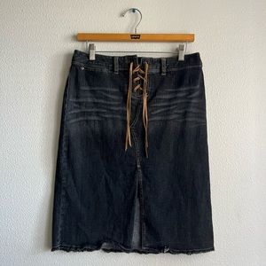 Vintage Express lace up midi skirt